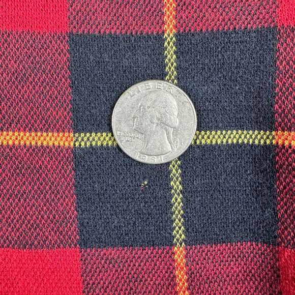 Vintage Ralph‎ Lauren Plaid Polo Men's L Red Black Chambray Crest Made in USA - Picture 6 of 11